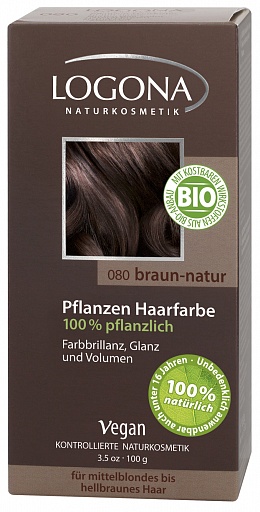 LOGONA Растительная краска для волос 080 «Натуральный коричневый»