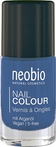 Neobio Лак для ногтей №08 5-FREE, с аргановым маслом. "Сияющий синий"  